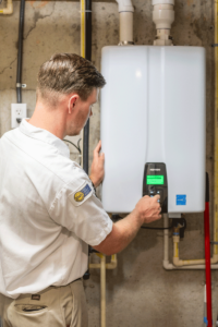 Wisler Installing a tankless water heater.